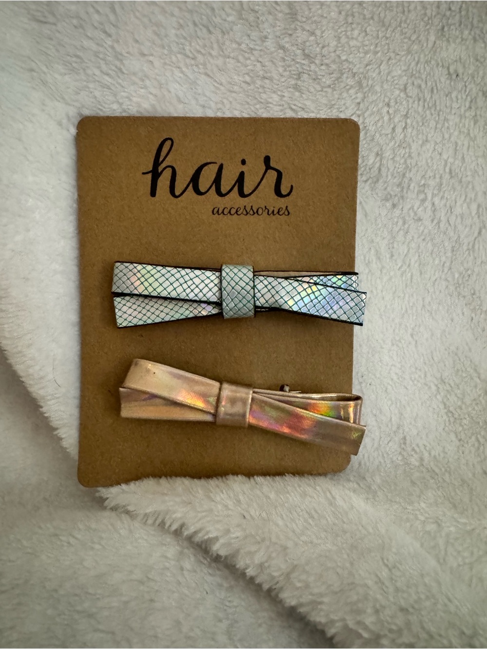 Hair Accessories Iridescent Bow Clips - Set of 2